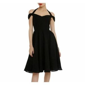 SOLD Hell Bunny Dress Eveline Swing Dress Swiss Dot M